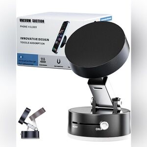 Black Vacuum Suction Phone Holder